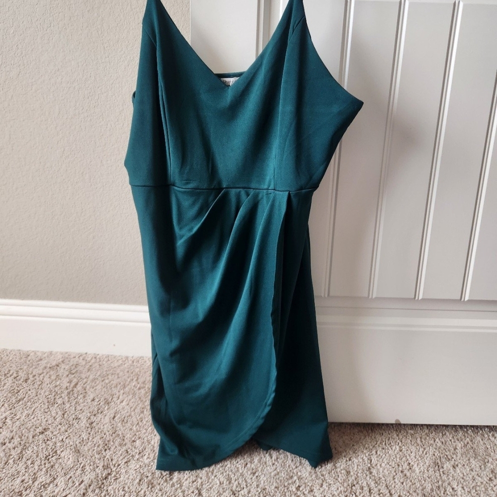 Elegant Teal Sleeveless Dress - Sherosa green dress size large NWT